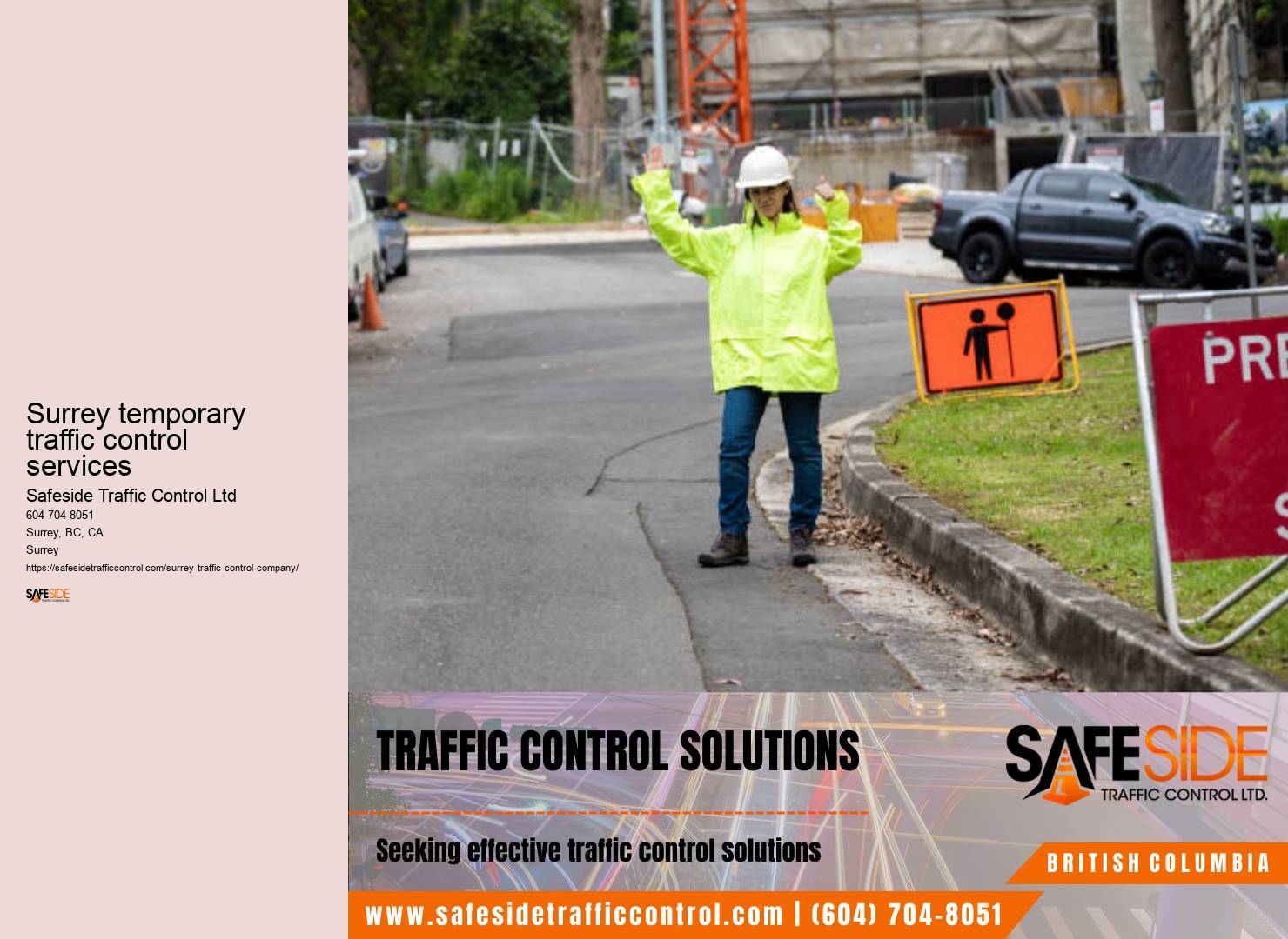 Surrey traffic control for construction projects