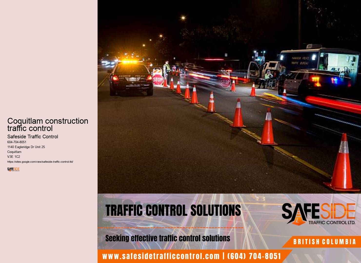 Reliable traffic control company Coquitlam construction traffic control